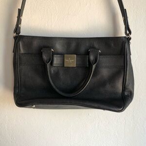 Kate Spade Black Leather Bow Bag Goldie Primrose Hill